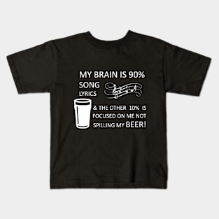 Music Funnies - Lyrics & Beer Kids T-Shirt